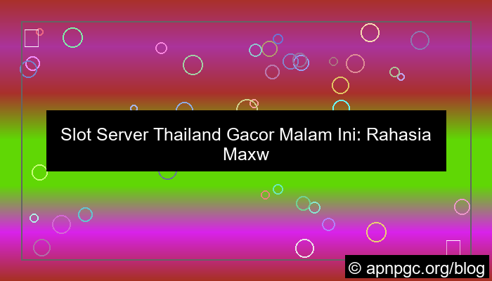 visual slot server thailand gacor malam ini